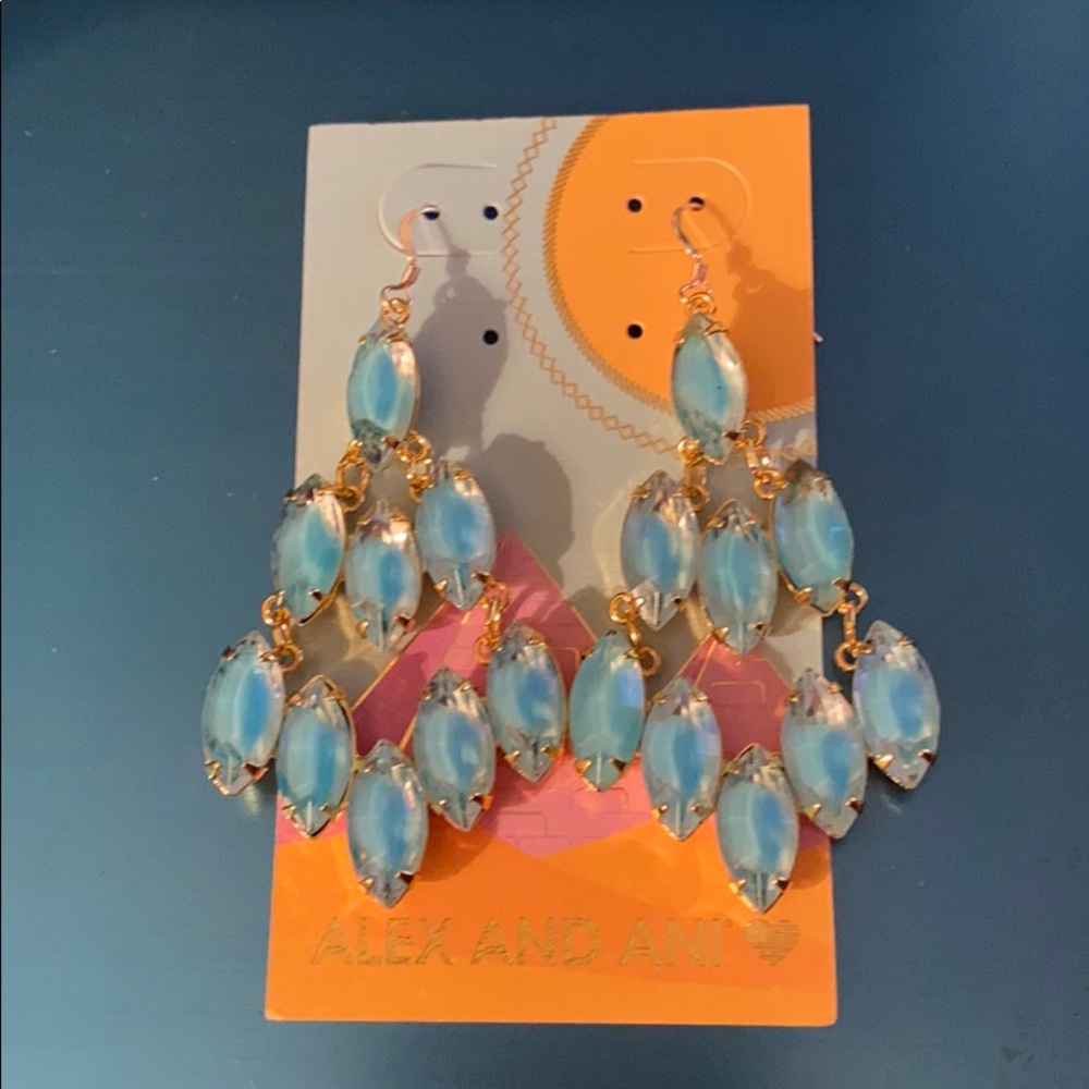 Alex and Ani turquoise chandelier earrings